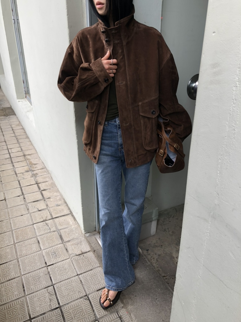 MOVENNE韓國代購女士新款休閑推薦真品時尚熱賣夾克絨面革MOVENNE夾克