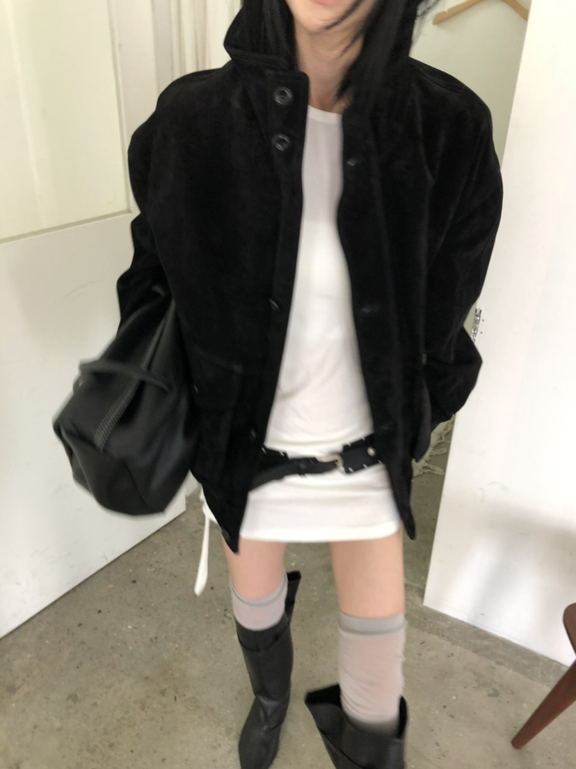 MOVENNE韓國代購女士新款休閑推薦真品時尚熱賣夾克絨面革MOVENNE夾克