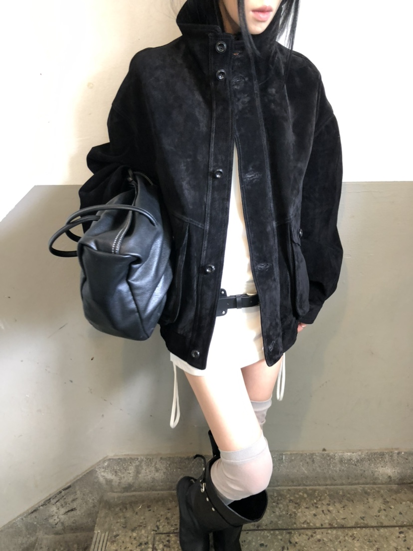 MOVENNE韓國代購女士新款休閑推薦真品時尚熱賣夾克絨面革MOVENNE夾克