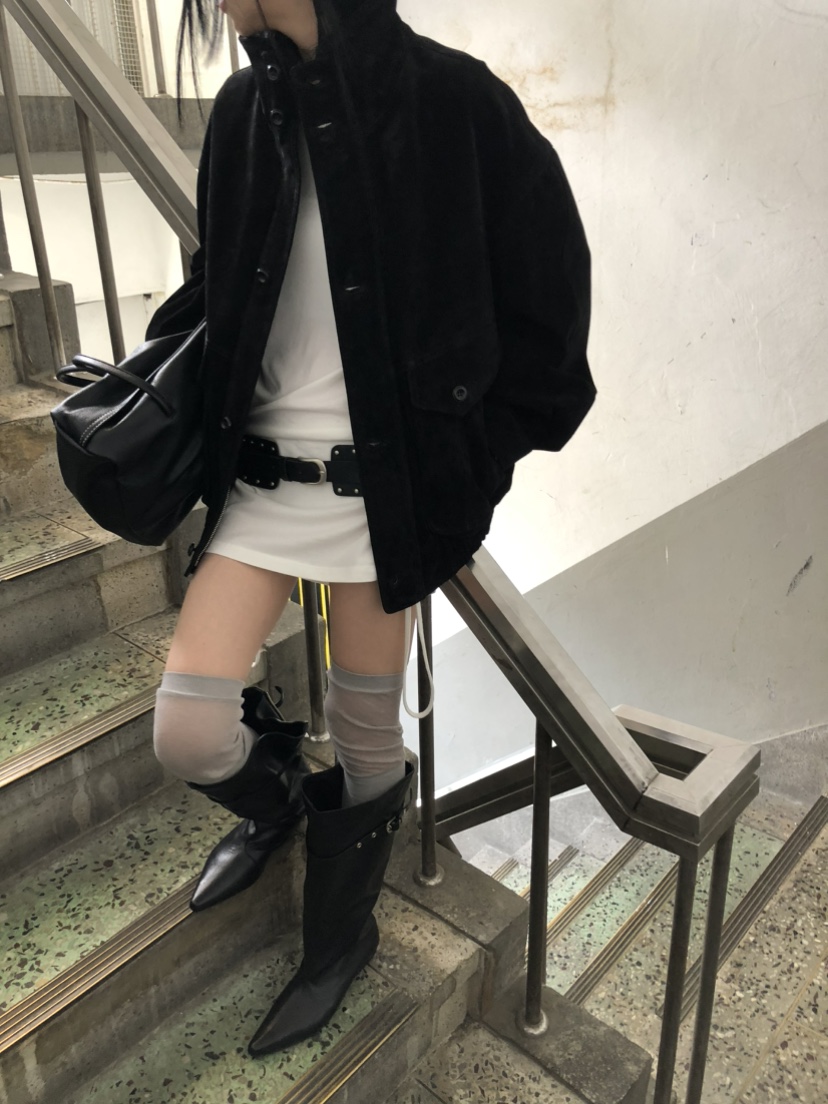 MOVENNE韓國代購女士新款休閑推薦真品時尚熱賣夾克絨面革MOVENNE夾克