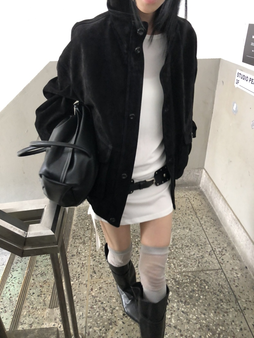 MOVENNE韓國代購女士新款休閑推薦真品時尚熱賣夾克絨面革MOVENNE夾克