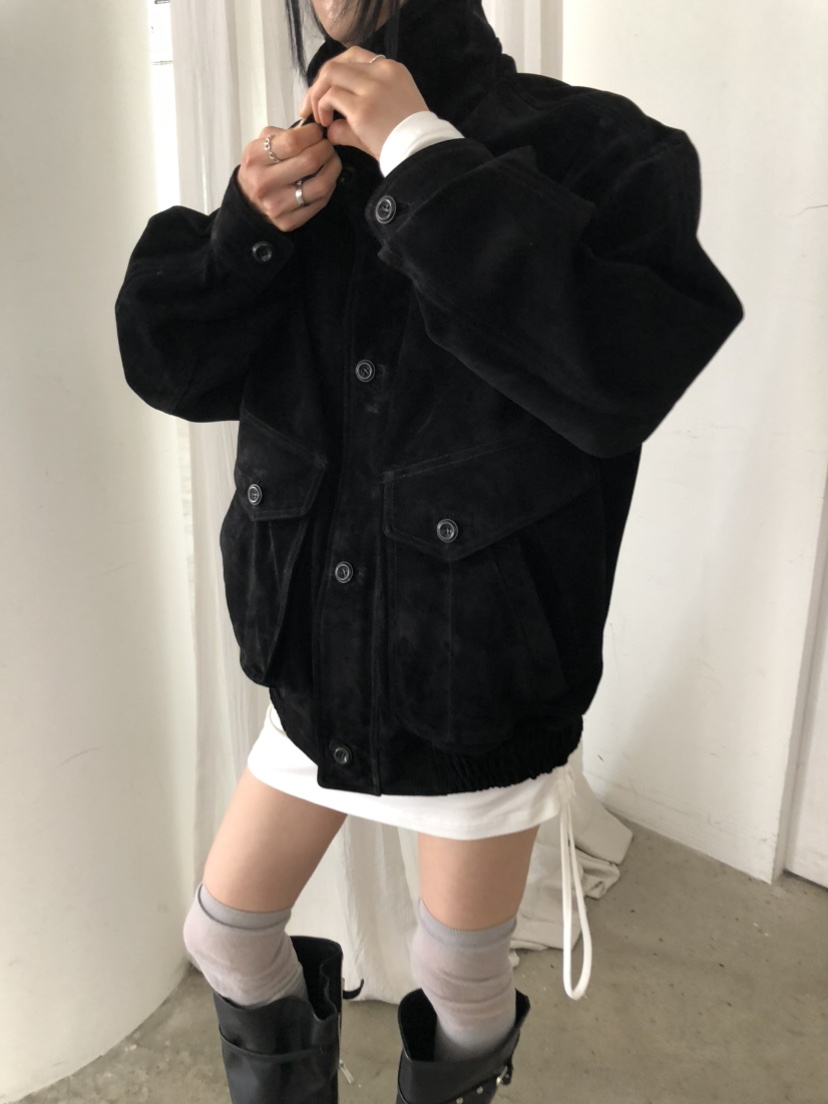 MOVENNE韓國代購女士新款休閑推薦真品時尚熱賣夾克絨面革MOVENNE夾克