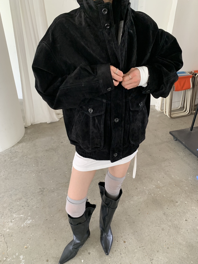 MOVENNE韓國代購女士新款休閑推薦真品時尚熱賣夾克絨面革MOVENNE夾克