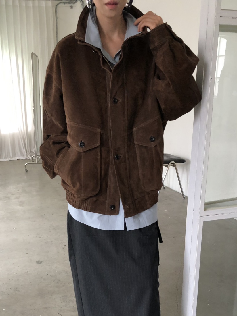 MOVENNE韓國代購女士新款休閑推薦真品時尚熱賣夾克絨面革MOVENNE夾克