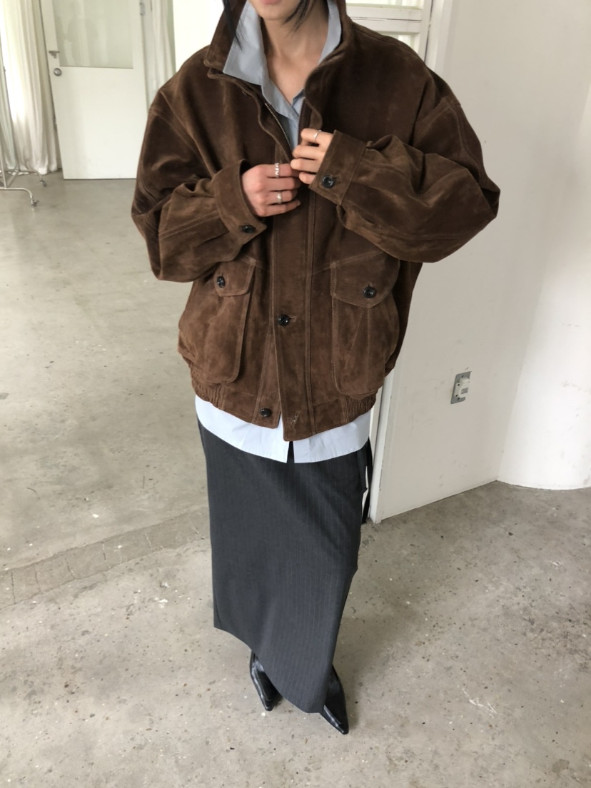 MOVENNE韓國代購女士新款休閑推薦真品時尚熱賣夾克絨面革MOVENNE夾克