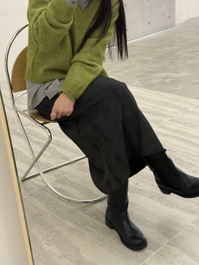 VERNIMENT韓國代購女裝新款時尚針織衫不含內搭羊駝毛V領VERNIMENT針織衫