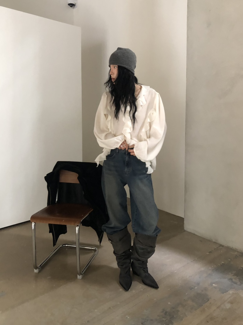MOVENNE韓國代購女士新品休閑熱賣真品人氣牛仔褲水洗牛仔布MOVENNE牛仔褲