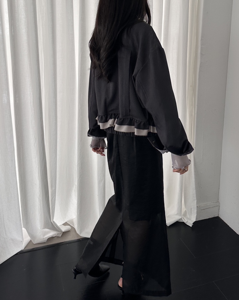 HOWDY/FACT THE NERD韓國直郵女士新款人氣推薦夾克褶邊HOWDY/FACT THE NERD夾克
