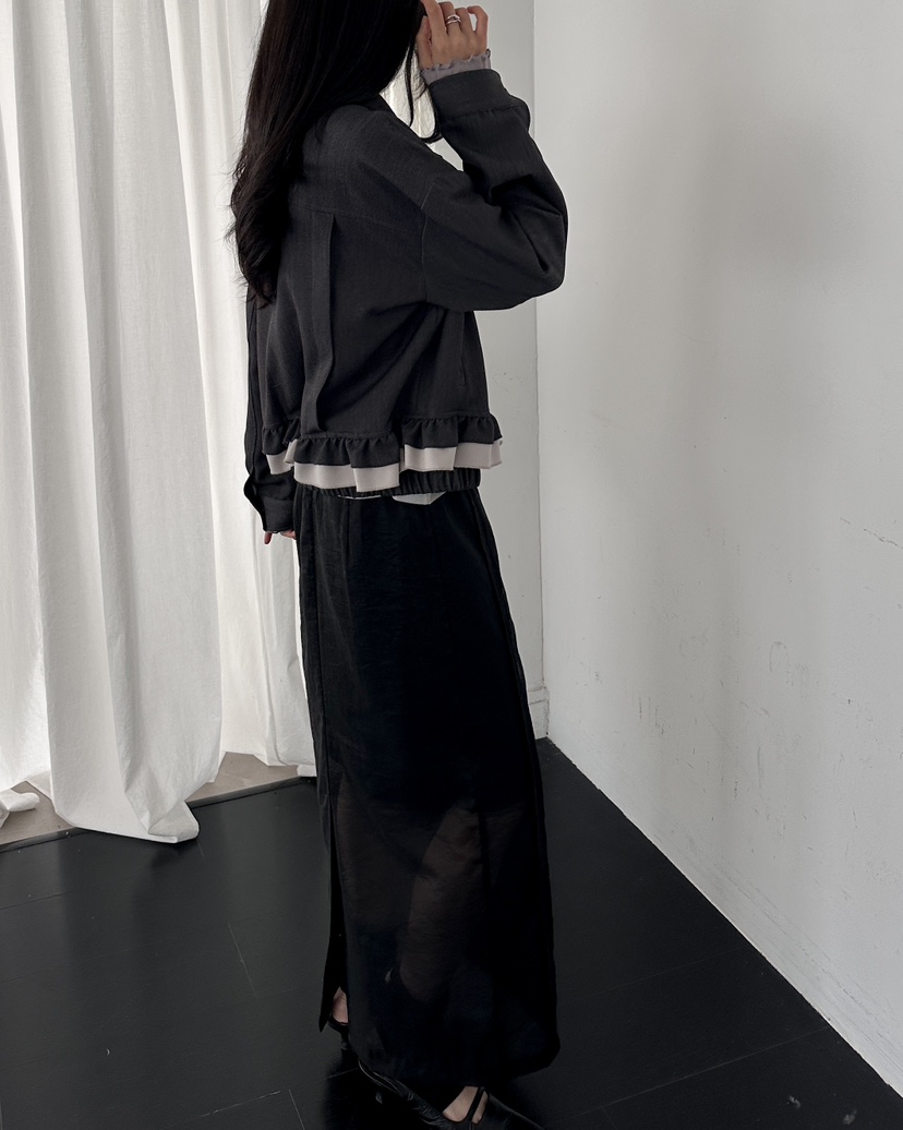 HOWDY/FACT THE NERD韓國直郵女士新款人氣推薦夾克褶邊HOWDY/FACT THE NERD夾克