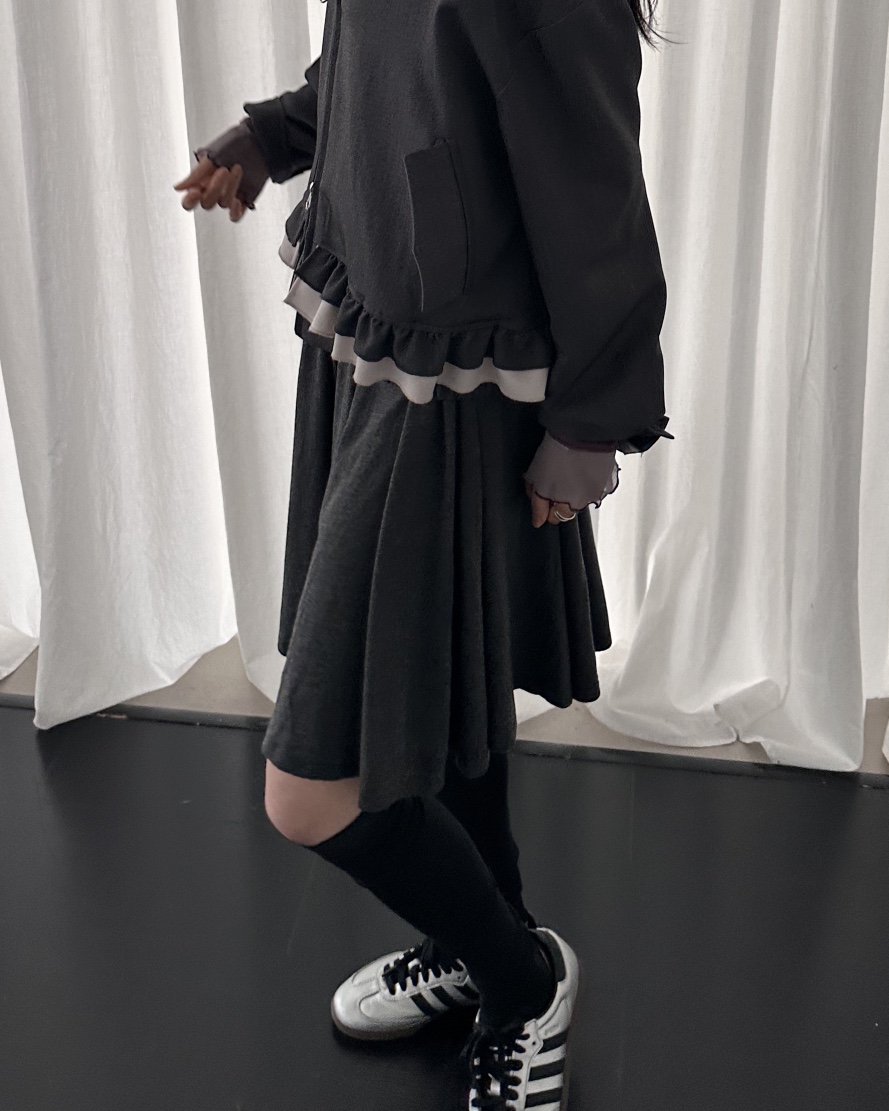 HOWDY/FACT THE NERD韓國直郵女士新款人氣推薦夾克褶邊HOWDY/FACT THE NERD夾克