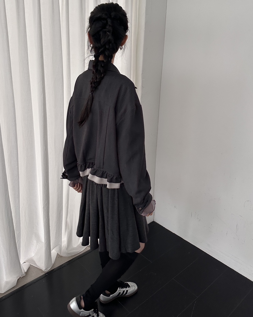 HOWDY/FACT THE NERD韓國直郵女士新款人氣推薦夾克褶邊HOWDY/FACT THE NERD夾克