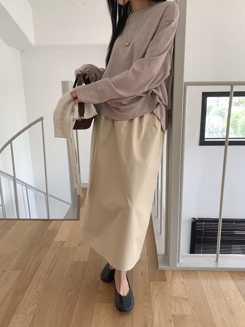 VERNIMENT韓國代購女裝新品休閑推薦時尚長袖T恤船領條紋VERNIMENT長袖T恤