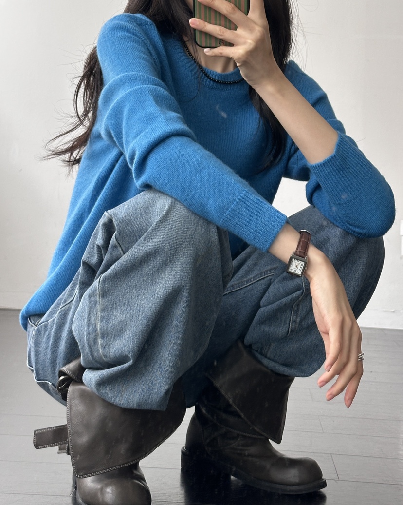 HOWDY/FACT THE NERD東大門直郵女士新款熱賣牛仔褲折疊HOWDY/FACT THE NERD牛仔褲