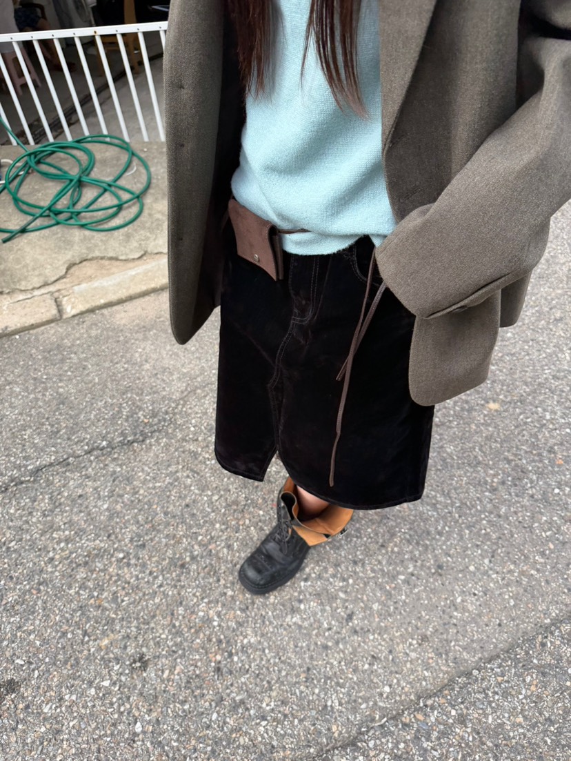 MINIMUZE東大門直郵女士新品熱賣休閑半身裙中短裙天鵝絨MINIMUZE半身裙/中短裙