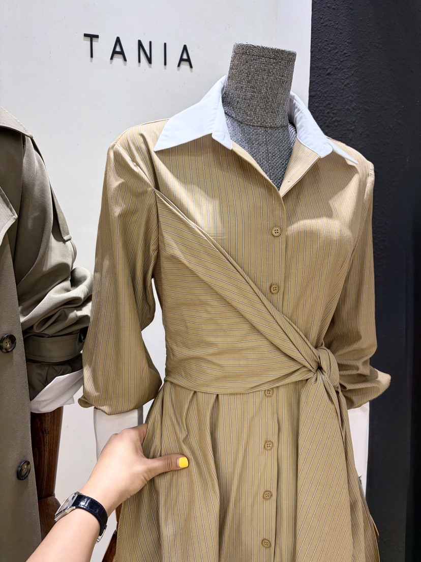 TANIA韓國代購女士新款休閑熱賣真品時尚推薦人氣連衣裙條紋TANIA連衣裙