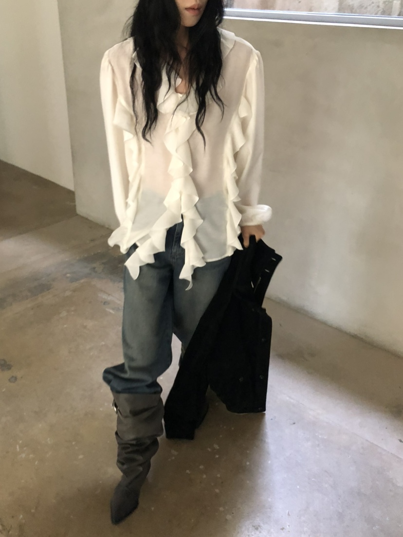 MOVENNE東大門代購女裝新款休閑時尚熱賣真品推薦襯衫蕾絲衫MOVENNE襯衫/蕾絲衫