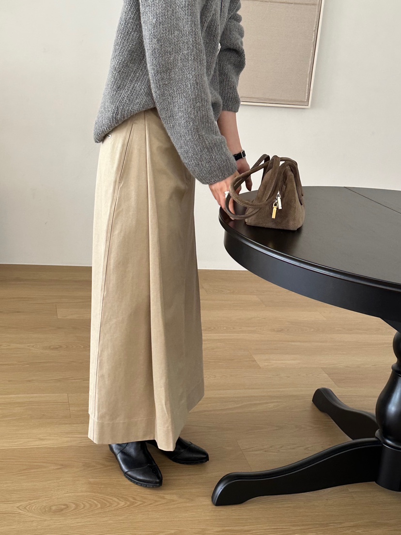 OP PER東大門代購女裝新款時尚熱賣真品推薦休閑人氣長裙OPPER-simplebeige長裙