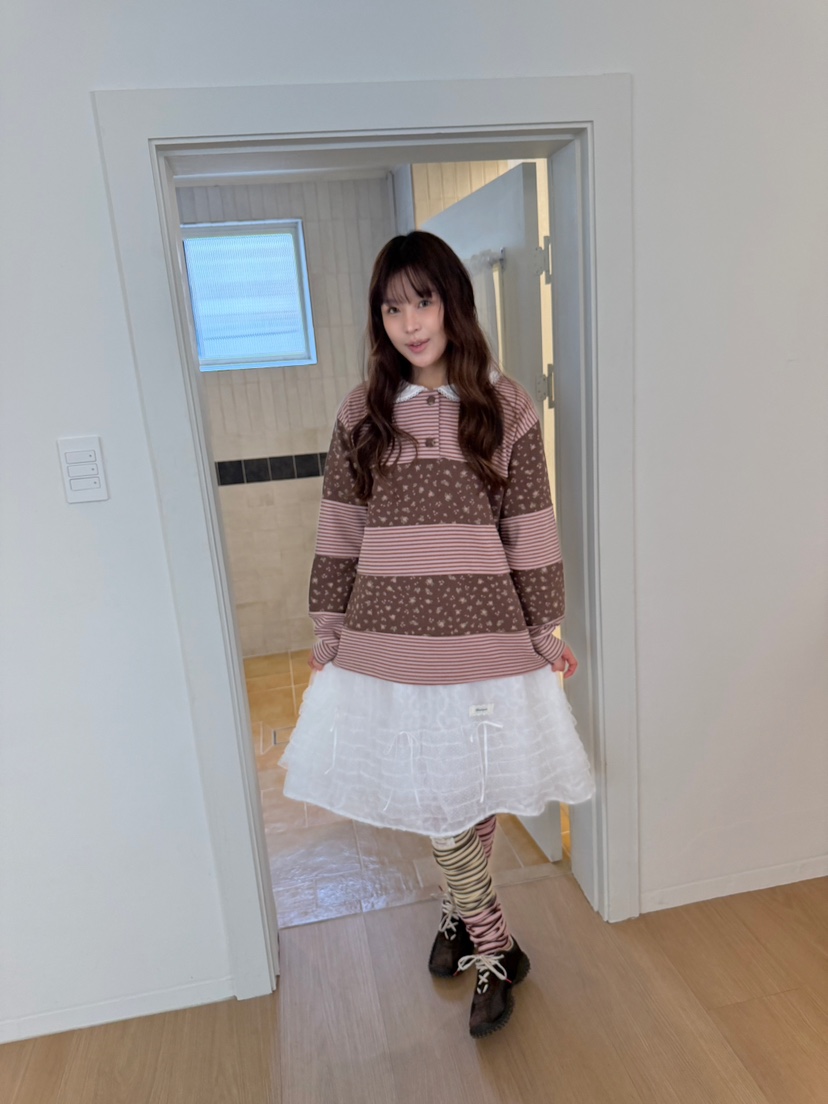 BOUTIQUE-L東大門代購女士新品真品半身裙中短裙雪紡層疊BOUTIQUE-L半身裙/中短裙