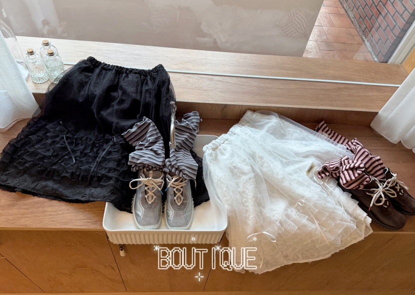 BOUTIQUE-L東大門代購女士新品真品半身裙中短裙雪紡層疊BOUTIQUE-L半身裙/中短裙圖色2左一色