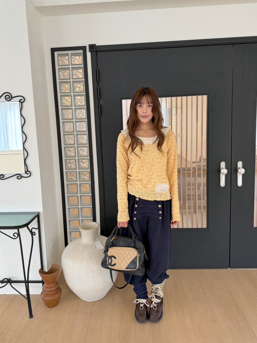 BOUTIQUE-L東大門實拍女士新款熱賣真品推薦長袖T恤褶邊BOUTIQUE-L長袖T恤