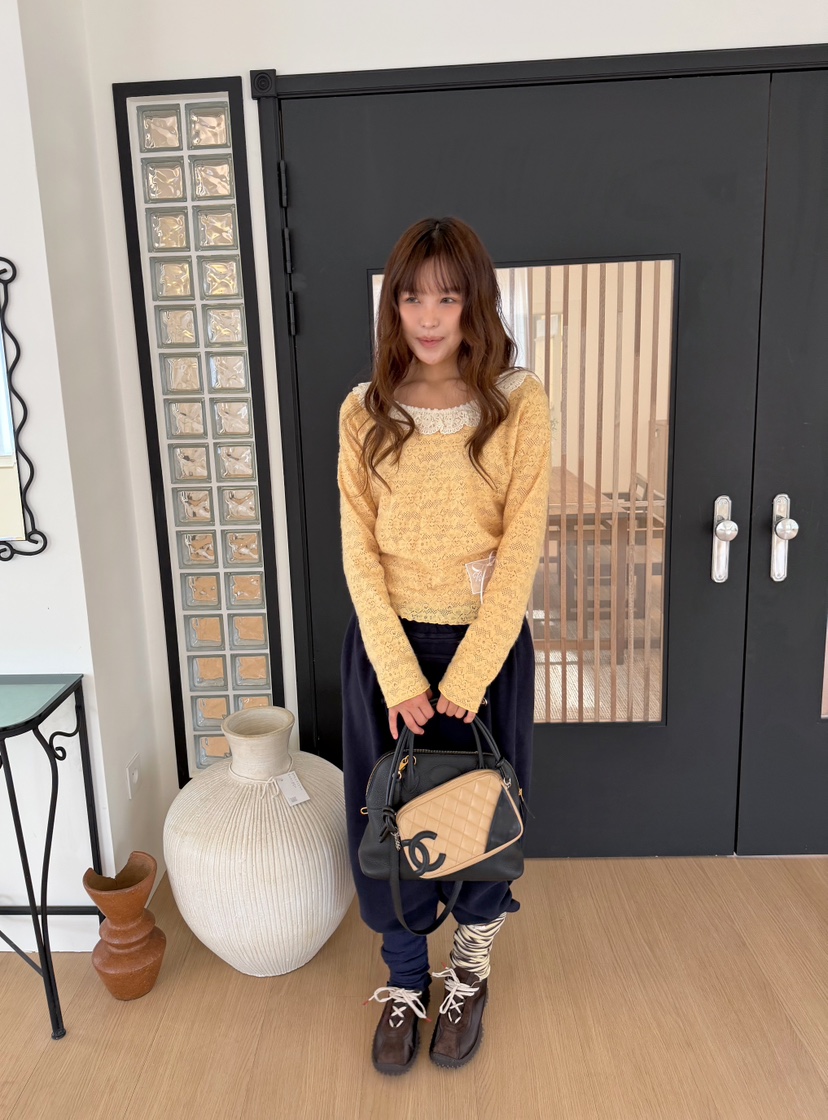BOUTIQUE-L東大門實拍女士新款熱賣真品推薦長袖T恤褶邊BOUTIQUE-L長袖T恤