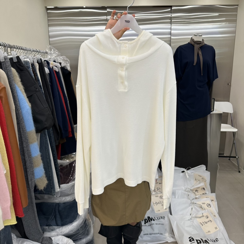 TED東大門代購女士新品時尚人氣休閑真品衛衣華夫格連帽衫TED衛衣圖色1