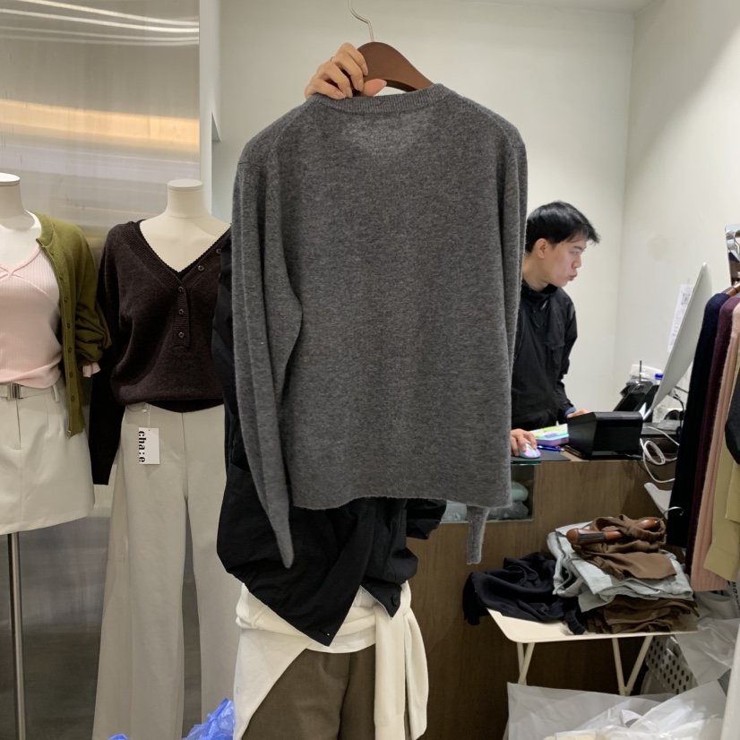 CHAE東大門實拍女士新品時尚熱賣休閑人氣開衫羊毛拉鏈紐扣CHAE開衫
