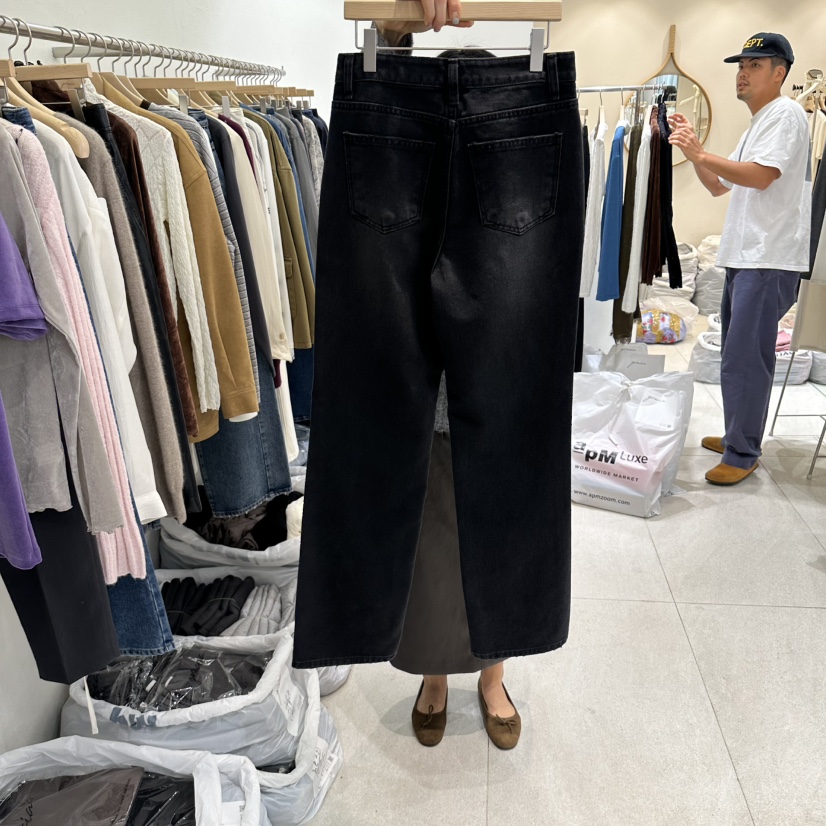 GRACIA韓國代購女裝新品時尚熱賣休閑推薦人氣牛仔褲黑色GRACIA牛仔褲