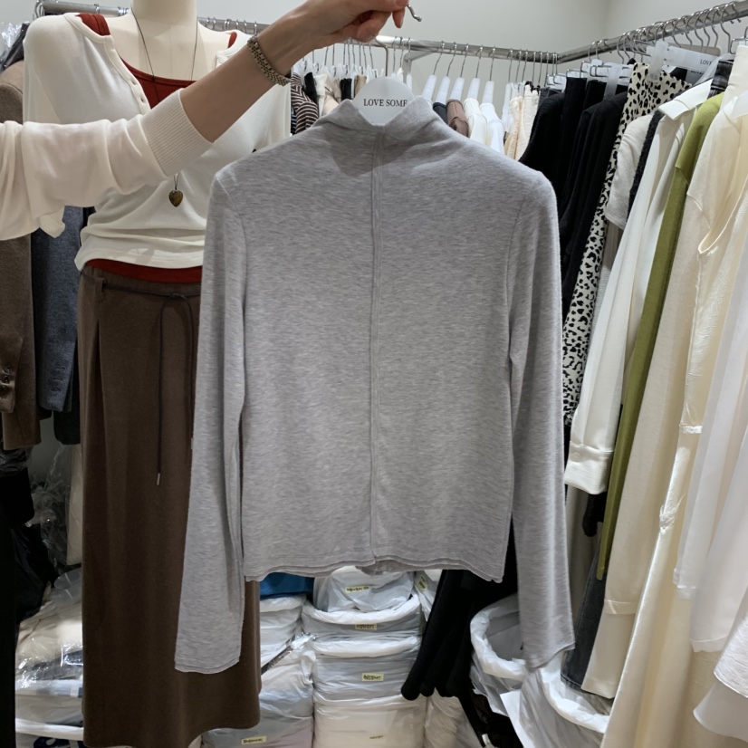 LOVE SOME東大門直郵女裝新品推薦人氣時尚長袖T恤兩面紐扣LOVE SOME長袖T恤圖色2