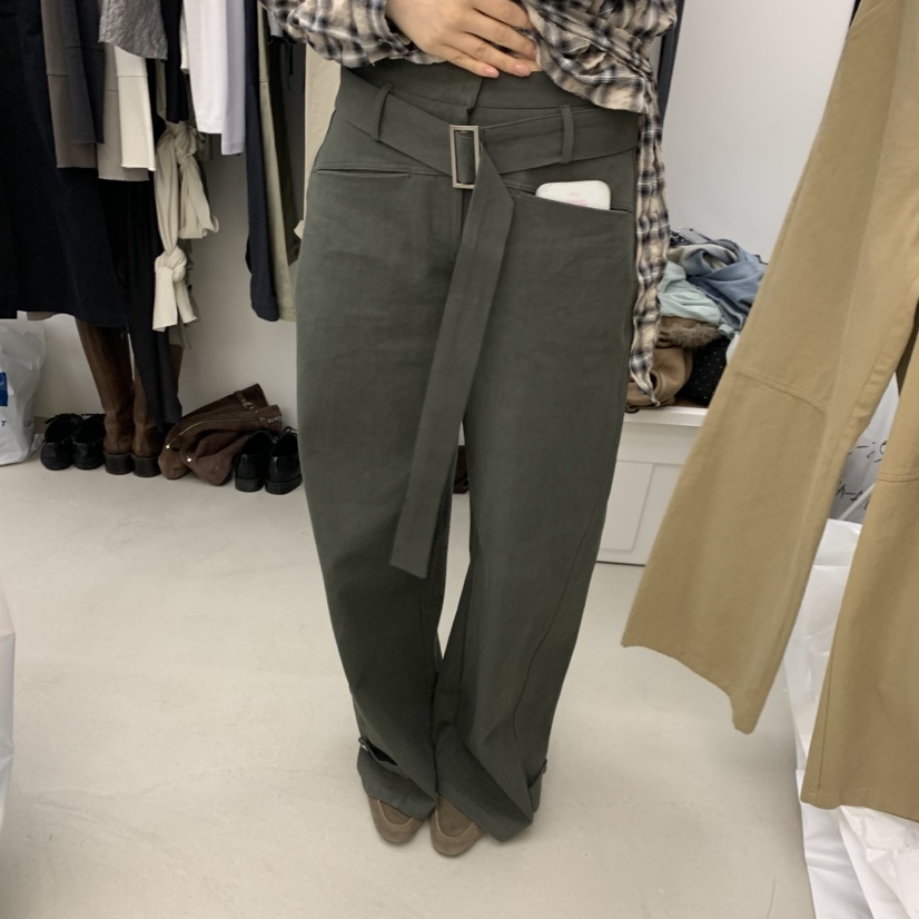PADO東大門直郵女裝新品休閑人氣熱賣推薦休閑褲含腰帶系帶PADO休閑褲圖色3