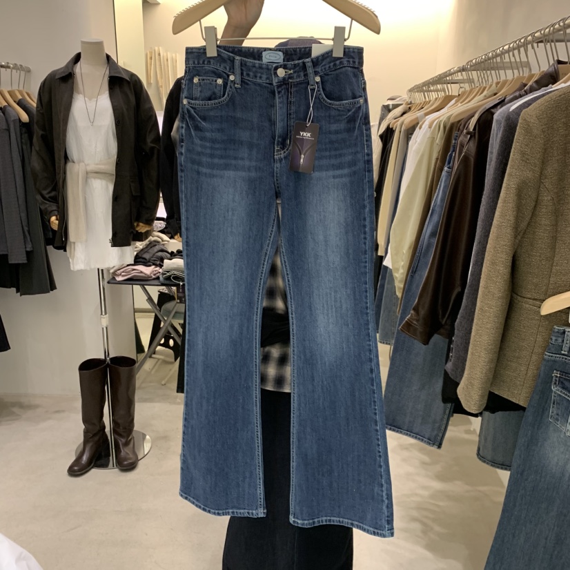 PHILO韓國代購女士新品時尚真品熱賣人氣牛仔褲喇叭褲彈力PHILO牛仔褲圖色1深藍色
