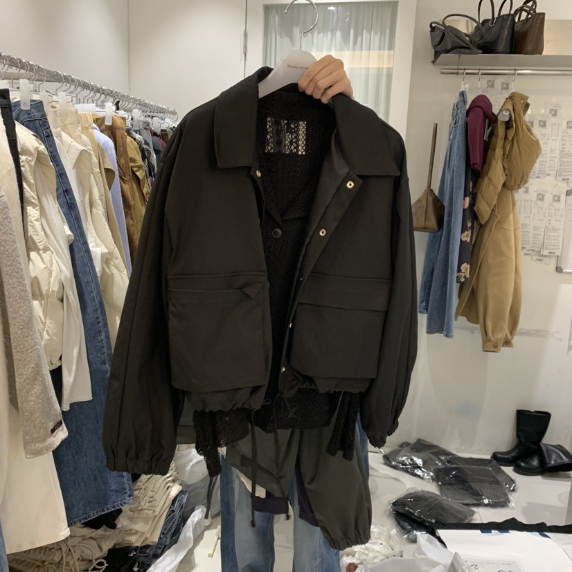 MONDAY TO SUNDAY韓國代購女裝新品真品熱賣休閑人氣夾克MONDAY TO SUNDAY夾克圖色1黑