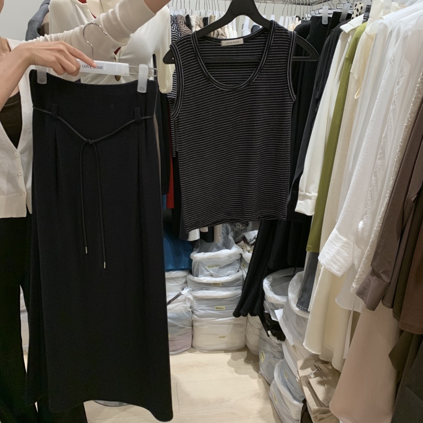 LOVE SOME韓國代購女裝新品推薦真品人氣吊帶背心條紋絨LOVE SOME吊帶/背心