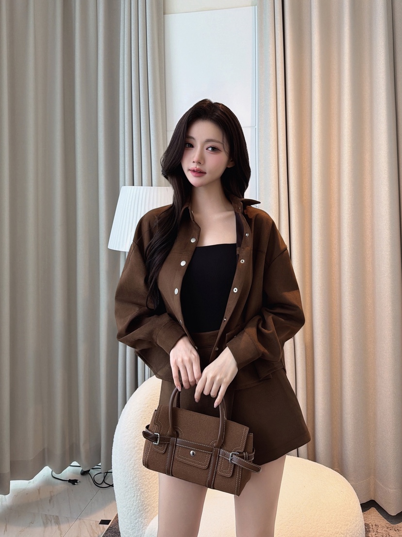 CLOTH東大門代購女士新品真品時尚熱賣推薦休閑人氣夾克麂皮CLOTH夾克圖色1