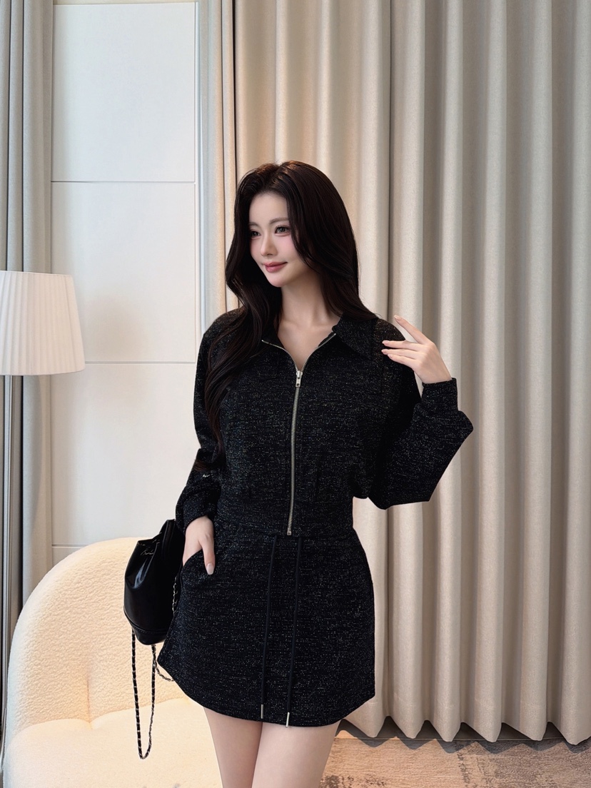 CLOTH東大門實拍女士新品人氣休閑真品熱賣時尚套裝口袋拉鏈CLOTH套裝