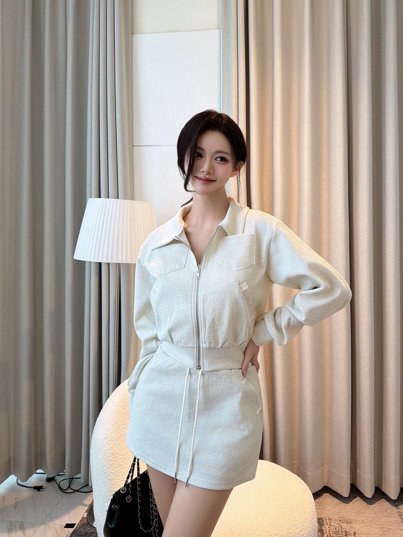 CLOTH東大門實拍女士新品人氣休閑真品熱賣時尚套裝口袋拉鏈CLOTH套裝