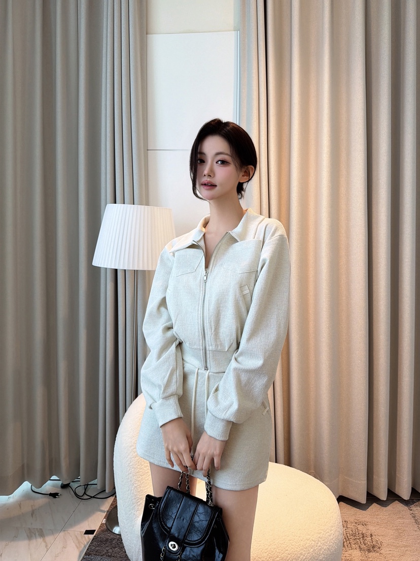 CLOTH東大門實拍女士新品人氣休閑真品熱賣時尚套裝口袋拉鏈CLOTH套裝