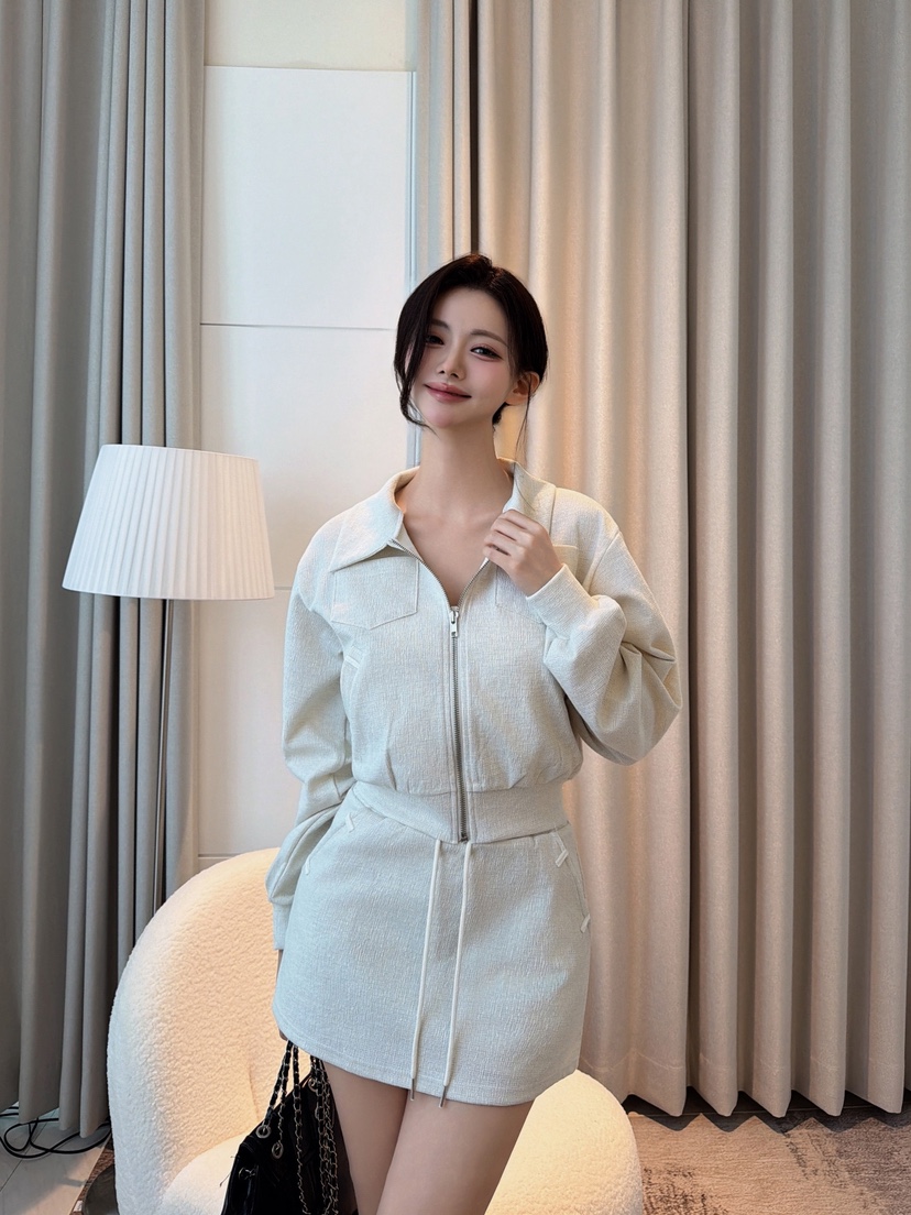 CLOTH東大門實拍女士新品人氣休閑真品熱賣時尚套裝口袋拉鏈CLOTH套裝圖色1