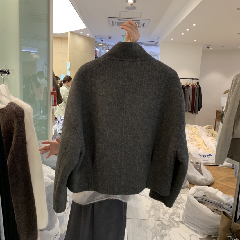 ALMOND韓國直郵女士新品推薦人氣真品休閑短款大衣手工拉鏈ALMOND短款大衣