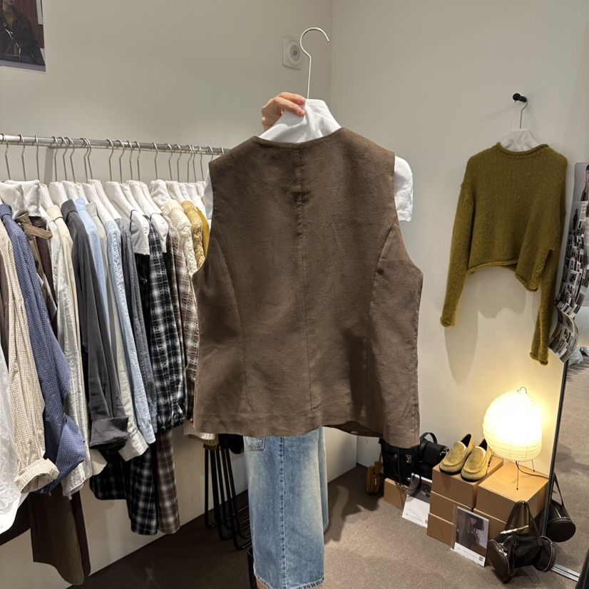 OVERTAKE東大門實拍女裝新品休閑人氣熱賣真品馬甲燈芯絨OVERTAKE馬甲
