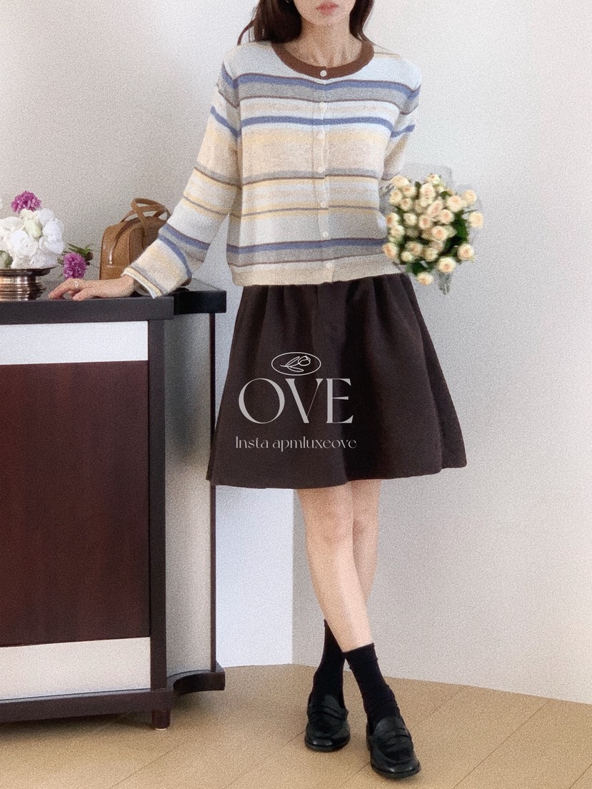 OVE韓國代購女士新品休閑人氣時尚真品熱賣推薦開衫條紋OVE開衫
