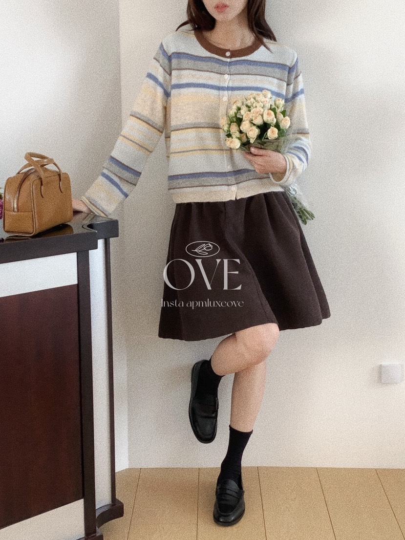 OVE韓國代購女士新品休閑人氣時尚真品熱賣推薦開衫條紋OVE開衫