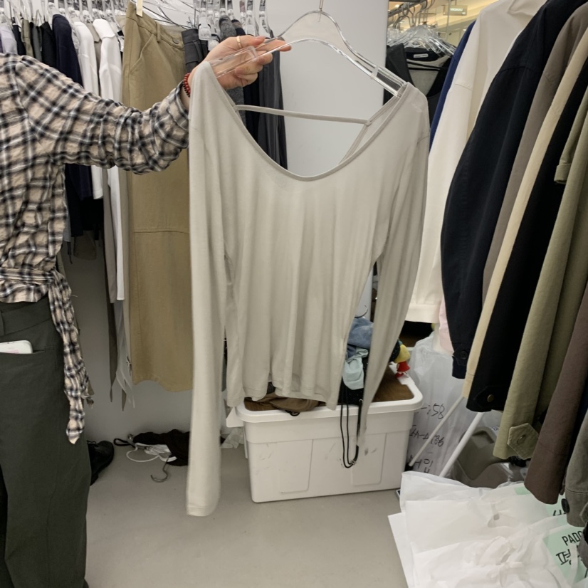 PADO韓國代購女裝新款時尚人氣熱賣真品休閑推薦長袖T恤PADO長袖T恤圖色2薄荷灰