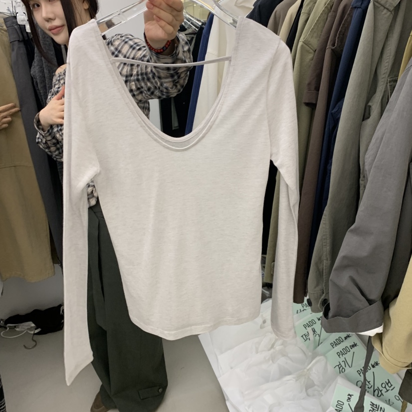 PADO韓國代購女裝新款時尚人氣熱賣真品休閑推薦長袖T恤PADO長袖T恤圖色3淺灰