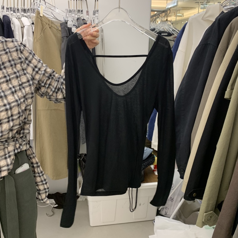 PADO韓國代購女裝新款時尚人氣熱賣真品休閑推薦長袖T恤PADO長袖T恤圖色4黑