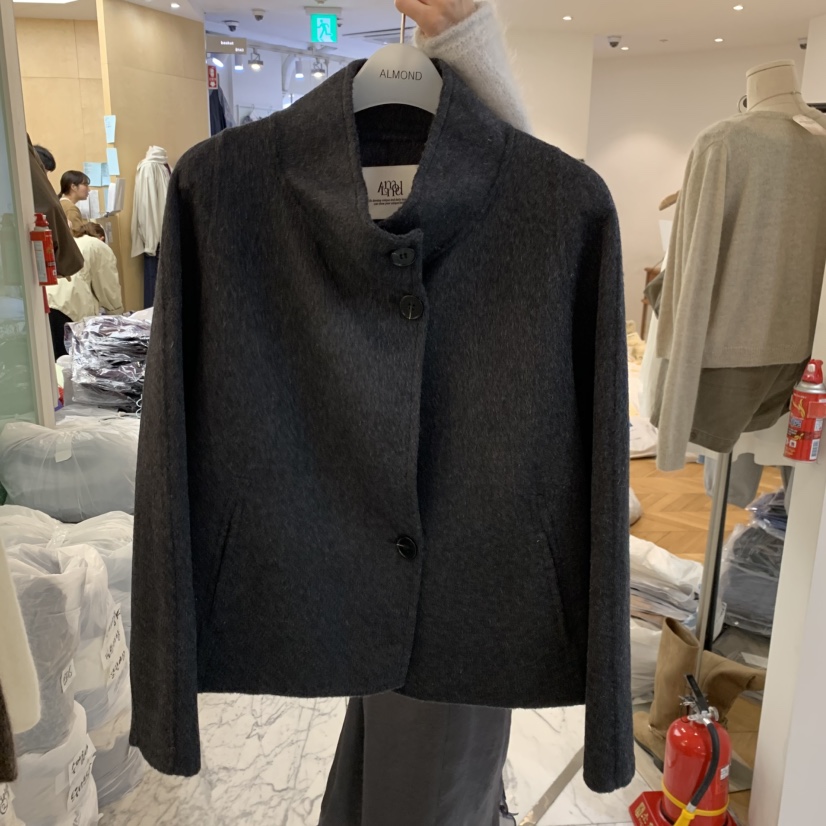 ALMOND東大門代購女裝新品真品時尚休閑熱賣短款大衣手工ALMOND短款大衣圖色2