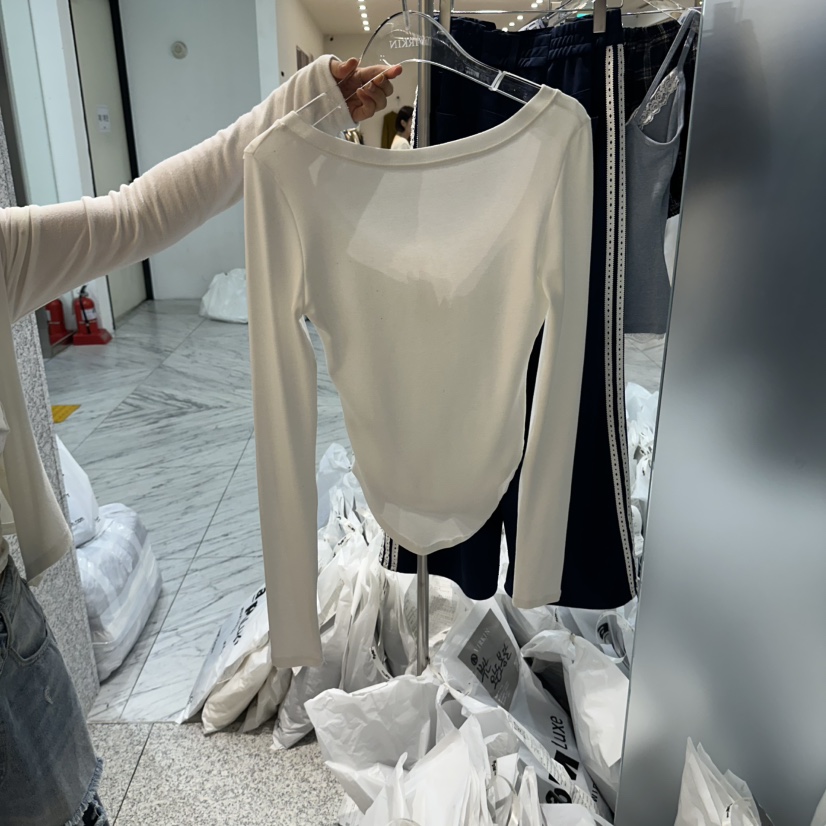VIRKIN韓國直郵女裝新款休閑人氣時尚熱賣真品長袖T恤紐扣VIRKIN長袖T恤