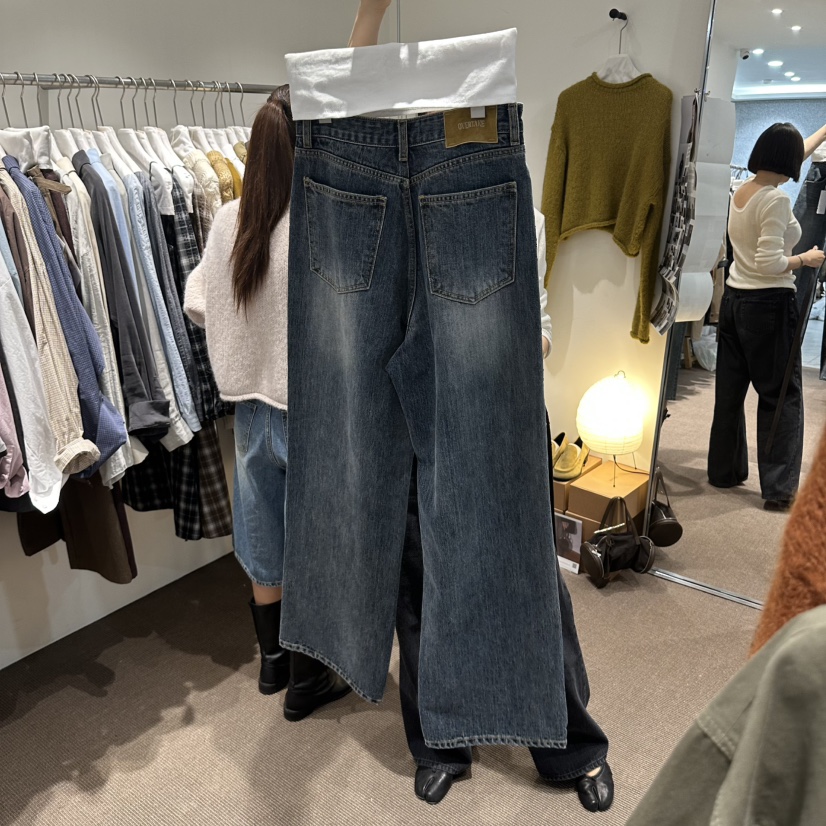 OVERTAKE東大門實拍女裝新品時尚休閑人氣真品熱賣牛仔褲OVERTAKE牛仔褲