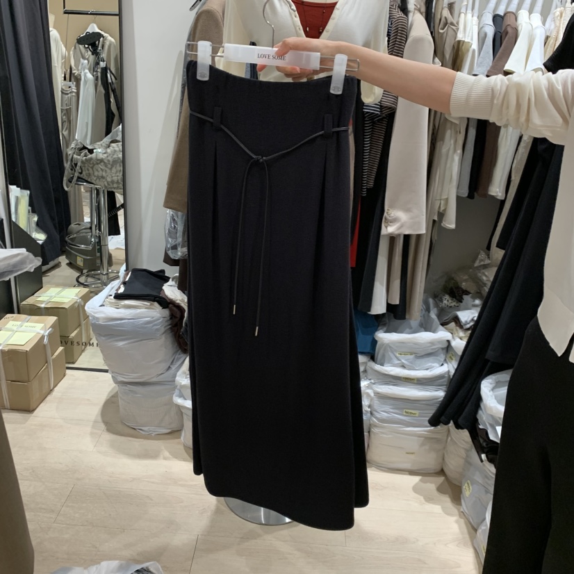 LOVE SOME東大門代購女士新款人氣半身裙中短裙吊帶裙含腰帶LOVE SOME半身裙/中短裙圖色2