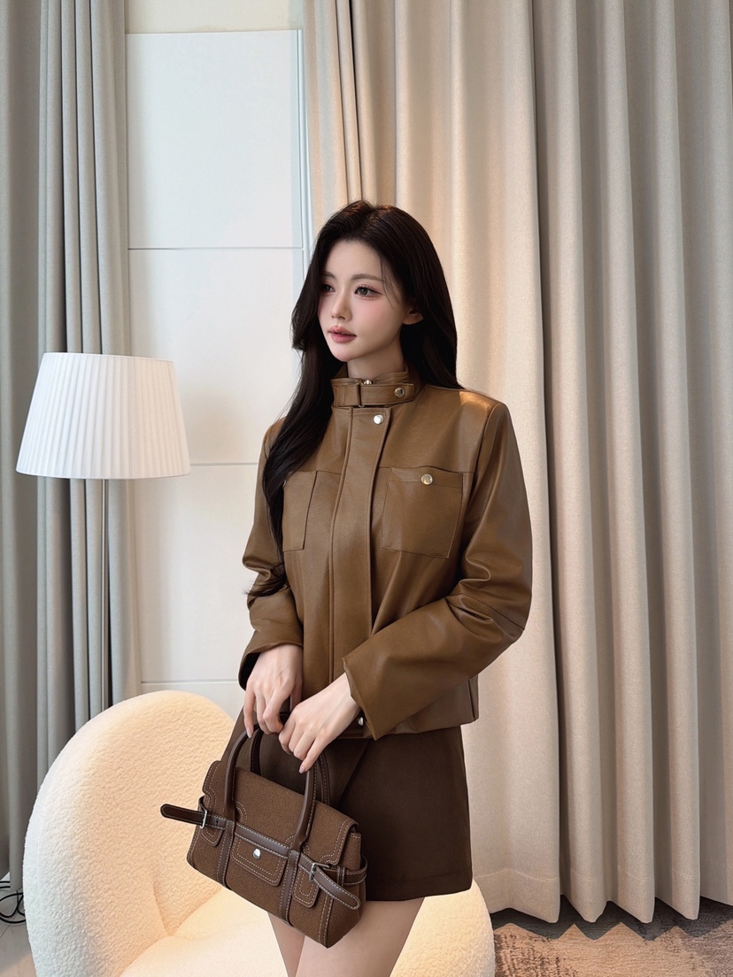 CLOTH東大門實拍女士新品推薦真品人氣熱賣時尚休閑皮衣CLOTH皮衣